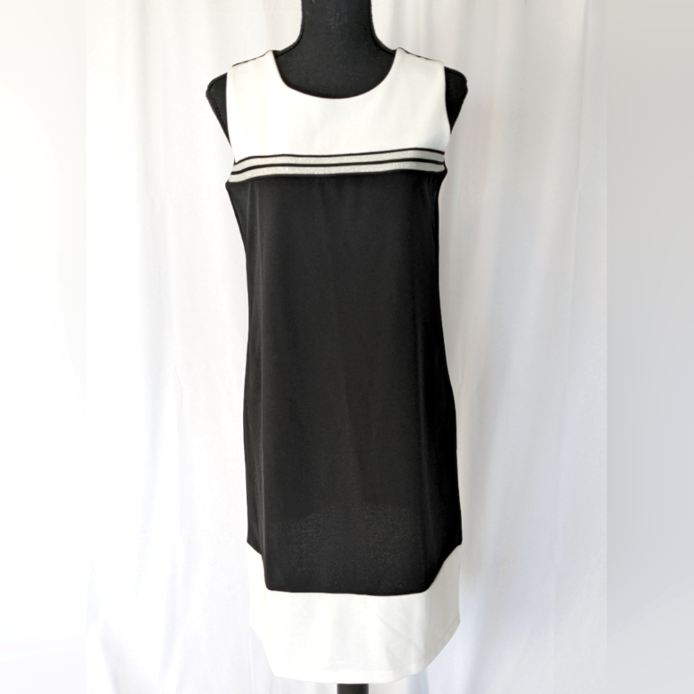 Sabrina Diamanti Black and White Sleeveless Dress